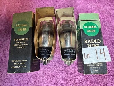 2 винтажные вакуумные трубки National Union 6C6 НОВЫЕ ИЗ СТАРЫХ ЗАПАСОВ Zenith Philco crosley - Изображение 1 из 4