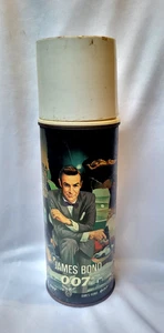 VINTAGE OLD TIN LITHO THERMOS JAMES BOND 007 WITH BOND GIRLS EAGLE BRAND 1960 - Picture 1 of 23