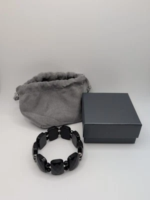 Красивый JAY KING MINE находит DRT полночь халцедон бусина эластичный браслет новый в коробке - Изображение 1 из 4