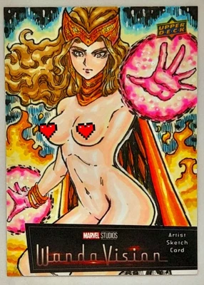 Scarlet Witch Sketch Card 1/1 Wanda Vision Very Rare Aftermarket - Image 1 of 3