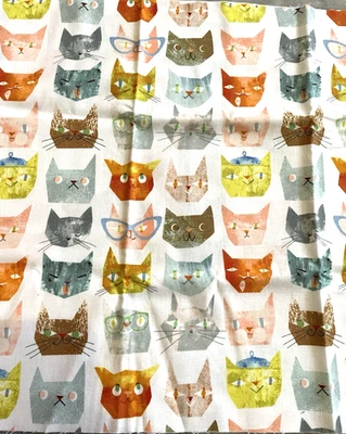 Windham Fabrics Smarty Cats by Maria Carluccio 13 In x 42 In Colorful Cats - Image 1 of 4