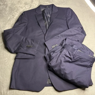 Banana Republic Suit BR Men 38R 32x30 Marzotto Slim Fit Navy Blue Wool 2 Piece - Image 1 of 4