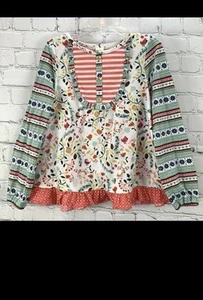 Matilda Jane Pajama PJ Top size 4 Long Sleeve Spread Love Create Joy Fair Isle - Picture 1 of 6