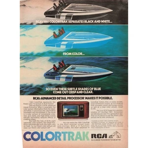1981 RCA Colortrak TV Print Ad Color Separates Black White Television - Picture 1 of 1