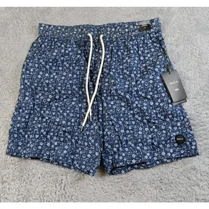RVCA Escape Elastic Chambray Blue 17" Shorts Size S NWT MSRP $60 - Picture 1 of 4