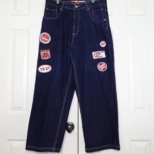 Southpole Jeans Herren 36 Blau Dark Wash Patch Baggy Wide Leg Hip Hop Streetwear - Bild 1 von 19