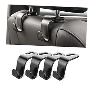 Ganchos para reposacabezas de asiento trasero de coche, paquete de 4 perchas de asiento trasero con estilo negro para coche - Imagen 1 de 8