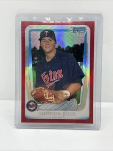 2011 Bowman Draft Chrome 1st Red #/5 Madison Boer (RC) bdpp-85 Twins - Picture 1 of 4