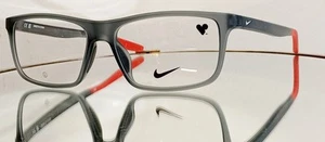 Original NIKE 7272 034 Eyeglasses MATTE DARK GREY/RED New Plastic 56-15-145 KIDS - Picture 1 of 12