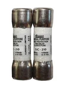 Cooper Bussmann (SC-20) SC Series 20 Amp Cartucho Fusibles- (Paquete de 2) - Imagen 1 de 2