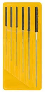 Assortment of 6 5-sided cutting broaches with plastic handle ø 0,60 to 2.00mm - Picture 1 of 3