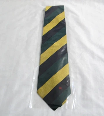 Corbata a rayas Burberry para hombre - Diseño a rayas doradas, verdes y negras - Envío rápido Foto 1 de 4