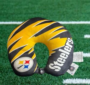 Pittsburgh Steelers NFL Comfort U Shaped Soft Neck Travel Pillow w Snap