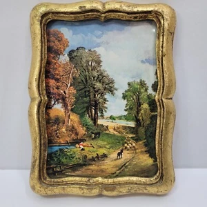 Vintage Holz Gold Vergoldet Gerahmt Landschaft Bild Sears Made In Italy - Bild 1 von 8