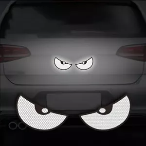 EVIL EYE Highly Reflective Die-Cut PVC Decal Sticker (1 Pair- White) 4" x 2" - Bild 1 von 2