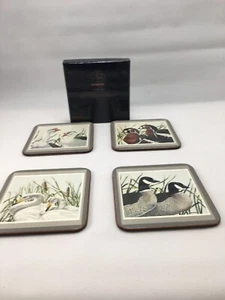 coaster set 4 Made In England Cork Backing Nice For The Outdoors  Man !!! - Picture 1 of 4