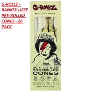 G-Rollz BANKSY LIZZE Bio Organic 20 King size Pre-Rolled Cones FULL BOX - Picture 1 of 5
