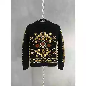 Vintage 80s Turkish wool pullover sweater jumper patterned - Picture 1 of 6