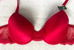 Sujetador con aros de encaje de moda de temporada Wacoal $74 nuevo con etiquetas - 853127 rojo talla 36B - Imagen 1 de 8