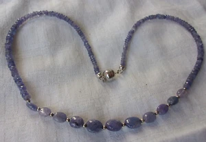 925 Silber Tansanit Collier mit Magnet Schließe 20 Gramm 45 cm lang - Bild 1 von 2