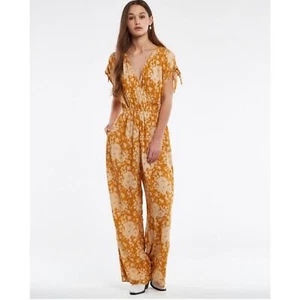 Neu ohne Etikett Band of Gypsies Morgan Overall weites Bein gold/sand Größe: Small - Bild 1 von 6