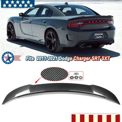 Hellcat Style Trunk Spoiler Wing For 2011-2021 Dodge Charger SRT SXT Carbon Look - Imagem 1 de 4