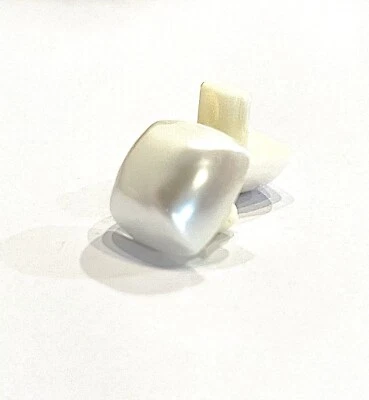 6 X 11mm Iridescent Pearl Finish Square Shank Buttons Vintage - Image 1 of 4