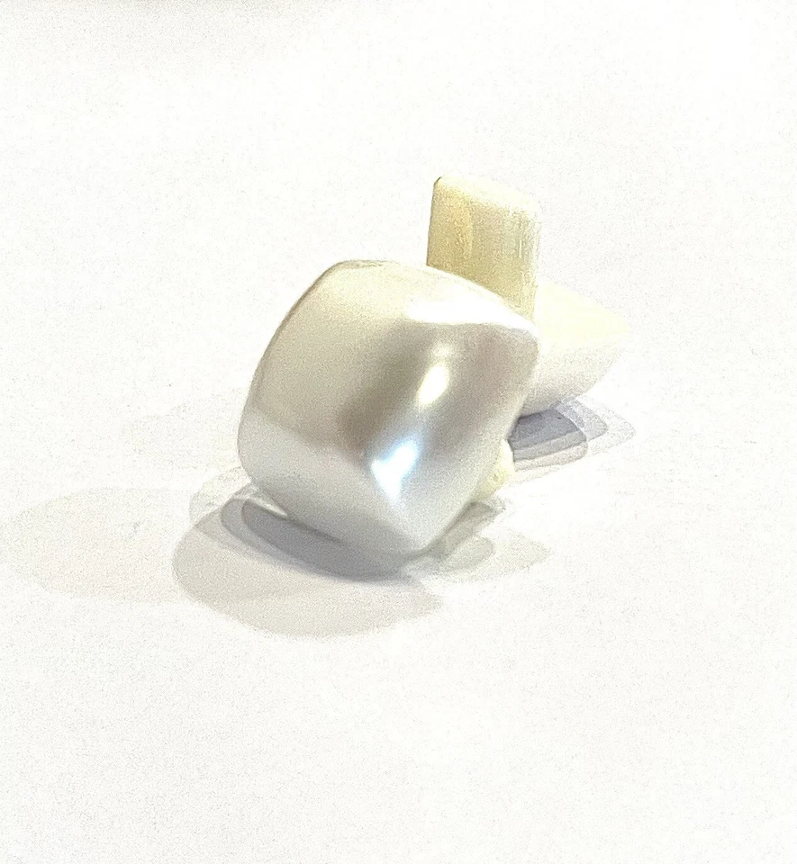 6 X 11mm Iridescent Pearl Finish Square Shank Buttons Vintage - Image 1 of 4