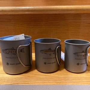 Snow Peak limited design titanium mug, set of 3, Hokkaido Kitahiroshima store - Picture 1 of 7