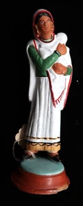 Vtg Hand Painted Indian Clay Krishnanagar Look Woman w/ Baby Figure - Picture 1 of 14