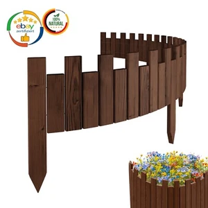 Beeteinfassung Holz Steckzaun Beetumrandung Rasenkante Flexibler 2m Palisade - Bild 1 von 55