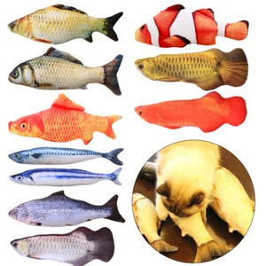 Realistic Interactive Cat Toy Pet 3D Soft Plush Fish Pillow Funny Catnip Toys ♢ - Picture 1 of 22