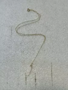 14k Yellow Gold Filled GF & Rose Quartz Crystal Y Necklace 16”  - Picture 1 of 10