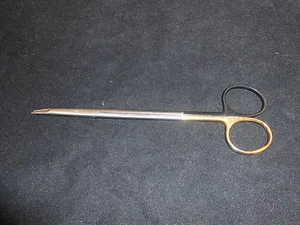 W. Lorenz Mayo Schere 51-0396 Gold Schwarz Griff Pulverschliff TC 6,75" - Bild 1 von 1