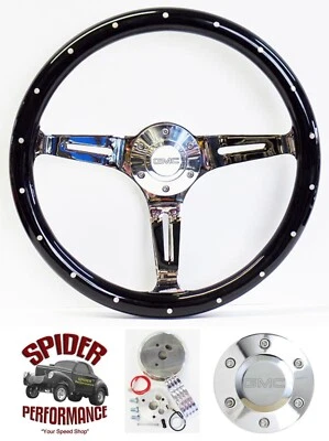 1982-1994 S-15 Jimmy S-15 Pickup Volante Madera GMC 15" BLACK WIDOW Foto 1 de 4
