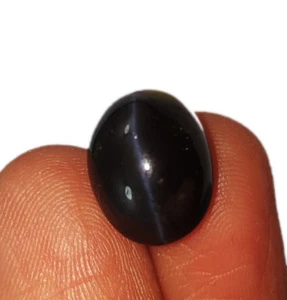 100% Natural Black Cat's Eye 5.05 Ct Oval Shape Loose Gemstone With Certificate - Picture 1 of 6