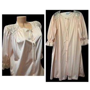 Camisón femenino Peach vintage Lorraine Antron cinta de encaje talla mediana - Imagen 1 de 23