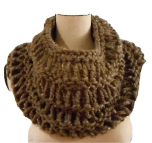 Handgefertigt NEU Handarbeit gestrickt Infinity Wasserfallschal Halswärmer braun Multi USA - Bild 1 von 1