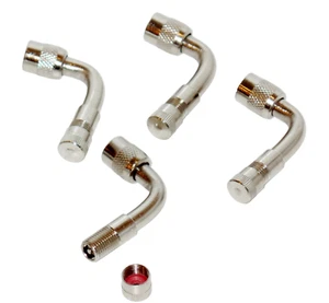 4 Kit Brass Tire Valve Stem Extension Chrome coated 90 Degree - Picture 1 of 2