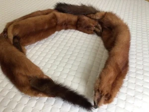 Antique Reddish Brown Fur Shawl Wrap/Collar…4 Pelts sewn together (47'' long) - Picture 1 of 11