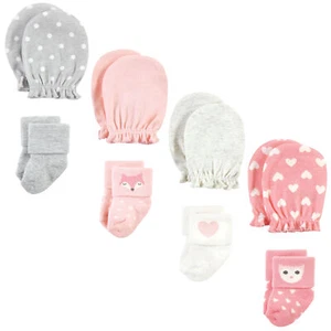 Hudson Baby Infant Girl Socks and Mittens Set, Woodland Girl, 0-6 Months - Picture 1 of 6