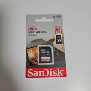 SanDisk 64GB Ultra SDXC Class 10 UHS-1 100MB/s Memory Card - Picture 1 of 8