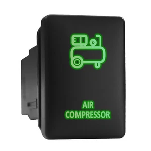 AIR COMPRESSOR - Green Backlit Push In Switch 1.28"x 0.87" (Fit: Toyota) - Picture 1 of 6