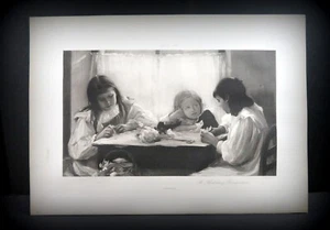 A Holiday Occupation, Holme, 1895 Original Goupil Photogravure antique art print - Picture 1 of 3