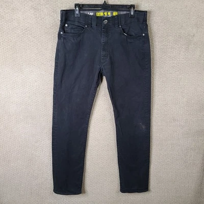 Lee Jeans Mens 36x34 (35x32) Black Extreme Motion Straight Slim Fit Straight Leg - Image 1 of 4