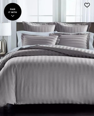 Charter Club 1.5" Stripe 550 Thread Count 100% Cotton 3-Pc. Duvet Cover Set - Image 1 of 2