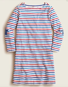 NWT NWT J. Crew/crewcuts Girls' striped T-shirt dress with elbow patches - large - Picture 1 of 1