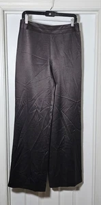 Talbots 100% Silk Chocolate Trousers Women's Size 10 Pants Wide Leg - Picture 1 of 6