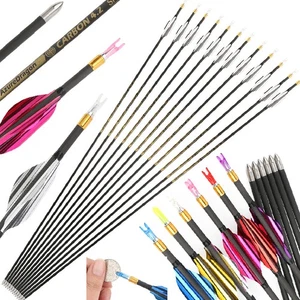 31" Pure Carbon Arrow Spiral Vanes SP700-1000 ID4.2 Recurve Compound Bow Hunting - Picture 1 of 23