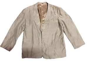 CHAQUETA VINTAGE INTERNACIONAL MASCULINA BRONCEADA 100% SEDA BOTÓN ÚNICO TALLA XL - Imagen 1 de 3